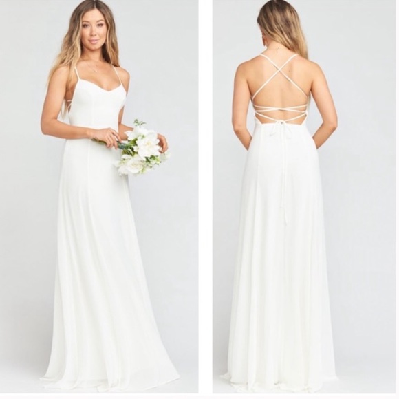 Show Me Your MuMu Dresses & Skirts - SMYM Godshaw Goddess gown in wedding cake chiffon